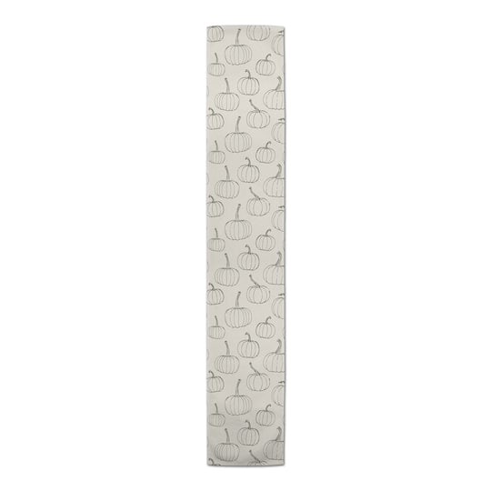 72'' White Pumpkin Pattern Cotton Twill Runner